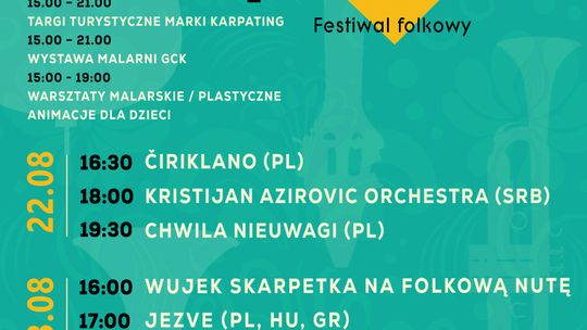 Gorlickie Centrum Kultury, Miasto Gorlice oraz Lokalna Grupa Działania „Beskid Gorlicki” zapraszają na Festiwal 4 Strony Karpat
