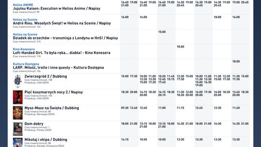 Kino Helios w Nowy Sączu zaprasza