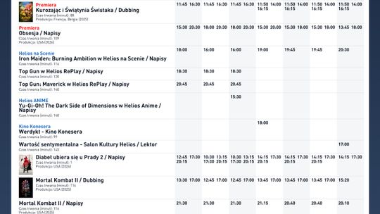 Kino Helios w Nowy Sączu zaprasza