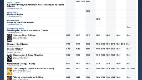 Kino Helios w Nowy Sączu zaprasza