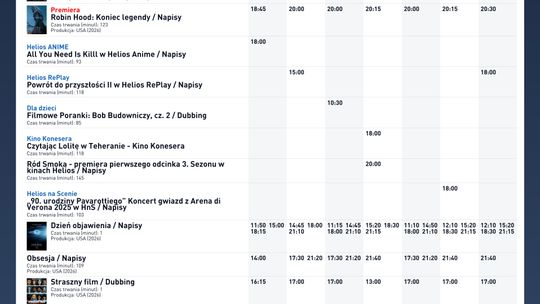 Kino Helios w Nowy Sączu zaprasza