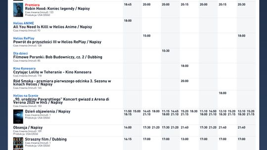 Kino Helios w Nowy Sączu zaprasza