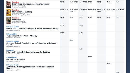 Kino Helios w Nowy Sączu zaprasza