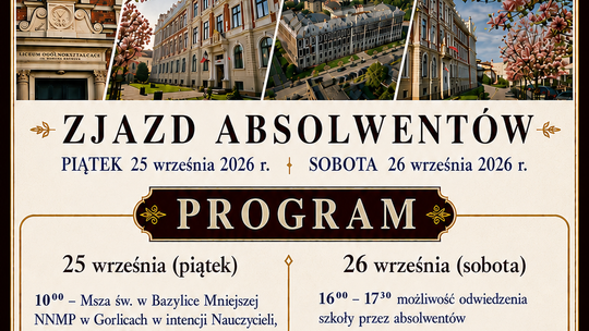 Zapraszamy na 120 lecie I LO im. Marcina Kromera w Gorlicach
