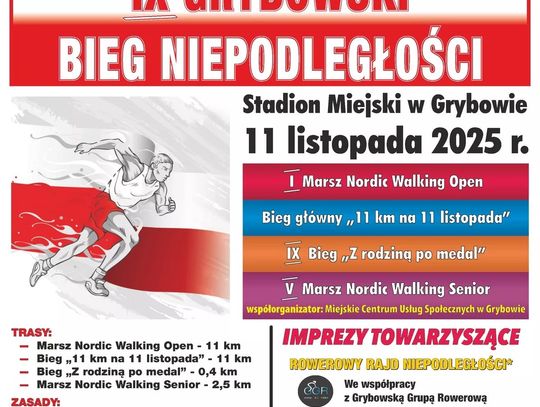 Grybów zaprasza na IX Grybowski Biegu Niepodległości