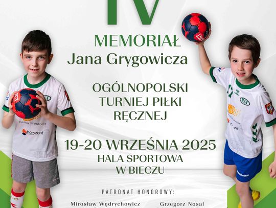 Zapraszamy na IV Memoriał Jana Grygowicza – Ogólnopolski Turniej Piłki Ręcznej  Biecz, 19–20 września 2025