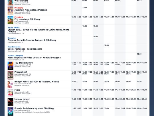 Kino Helios w Nowy Sączu zaprasza