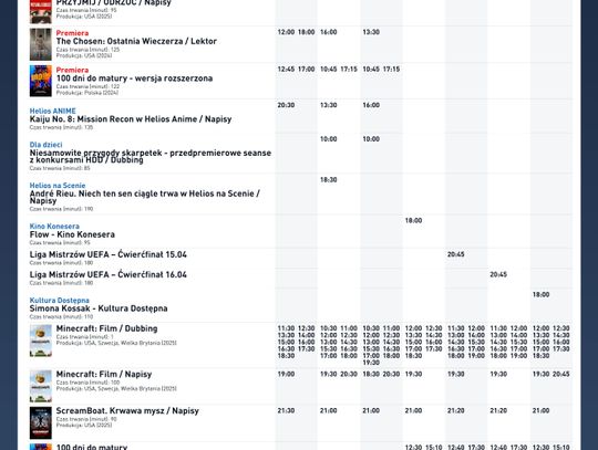 Kino Helios w Nowy Sączu zaprasza