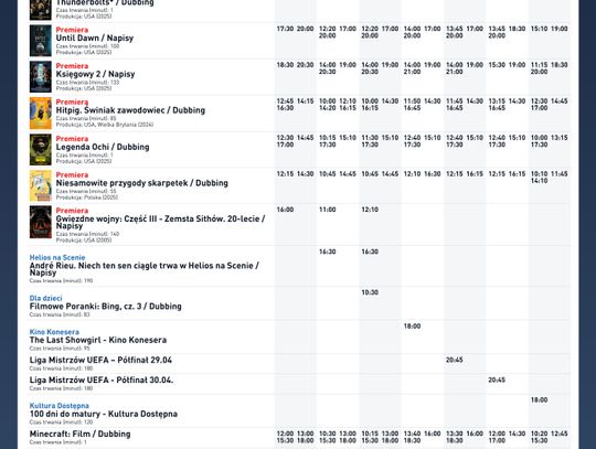 Kino Helios w Nowy Sączu zaprasza