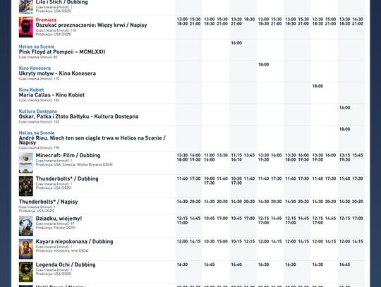 Kino Helios w Nowy Sączu zaprasza