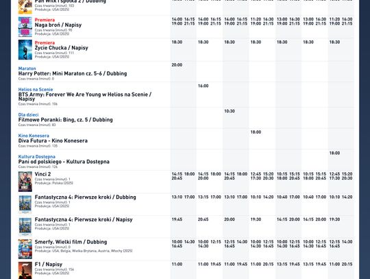 Kino Helios w Nowy Sączu zaprasza