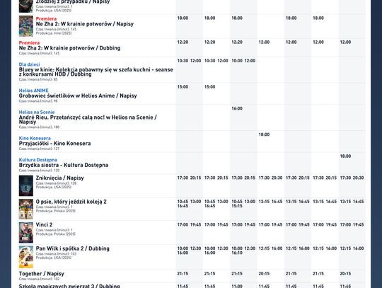 Kino Helios w Nowy Sączu zaprasza