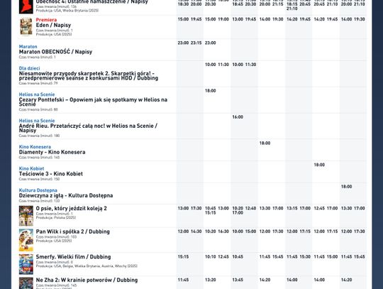 Kino Helios w Nowy Sączu zaprasza