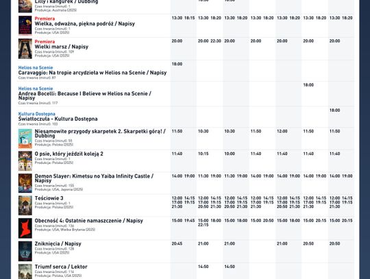 Kino Helios w Nowy Sączu zaprasza