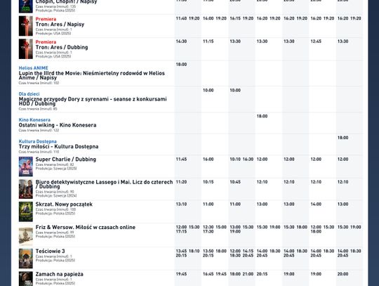 Kino Helios w Nowy Sączu zaprasza