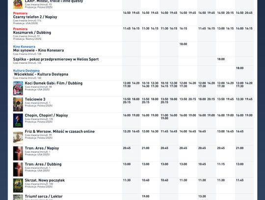 Kino Helios w Nowy Sączu zaprasza