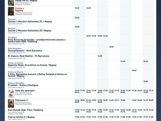 Kino Helios w Nowy Sączu zaprasza