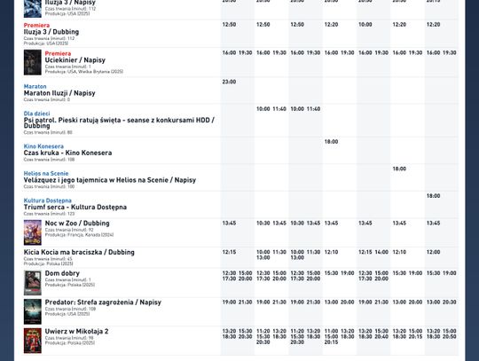 Kino Helios w Nowy Sączu zaprasza