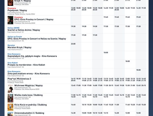 Kino Helios w Nowy Sączu zaprasza Kino Helios w Nowy Sączu zaprasza