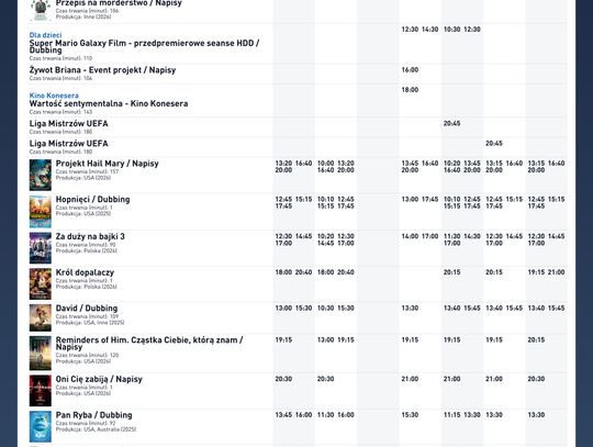 Kino Helios w Nowy Sączu zaprasza