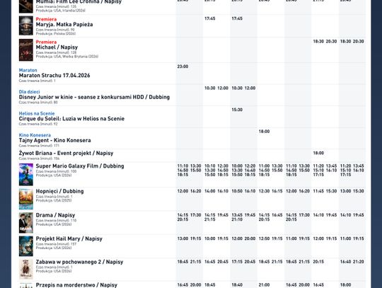 Kino Helios w Nowy Sączu zaprasza Kino Helios w Nowy Sączu zaprasza