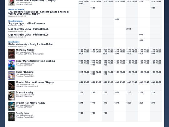 Kino Helios w Nowy Sączu zaprasza