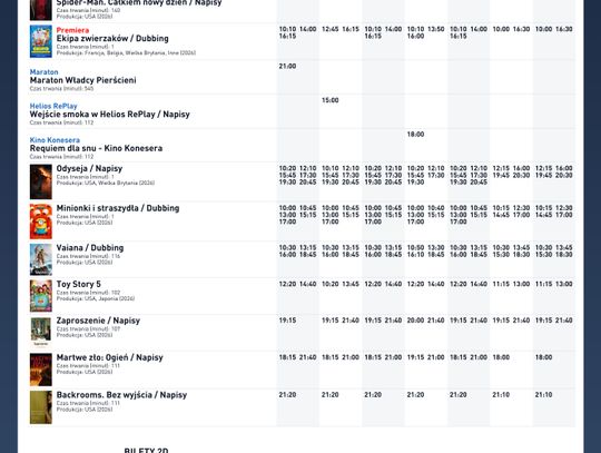 Kino Helios w Nowy Sączu zaprasza