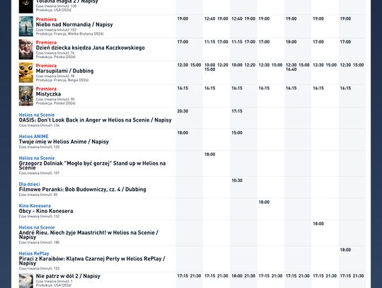 Kino Helios w Nowy Sączu zaprasza