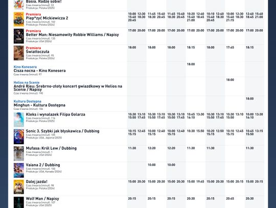 Kino Helios w Nowym Sączu zaprasza