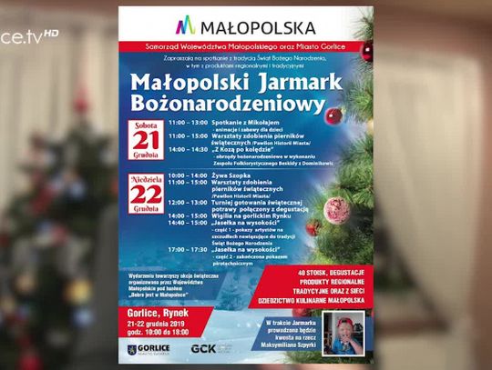 Małopolski Jarmark Bożonarodzeniowy w Gorlicach już w sobotę i niedzielę!