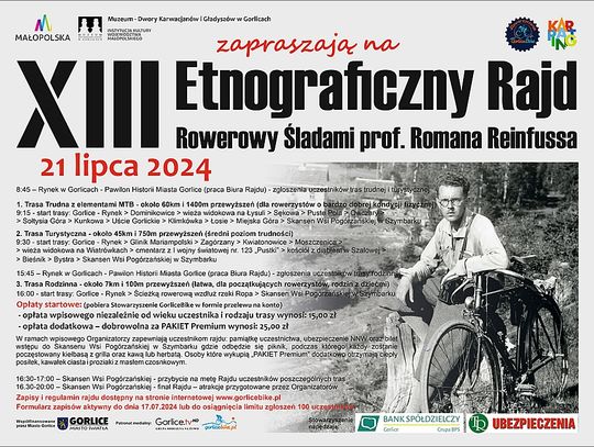 Pod naszym patronatem: XIII ETNOGRAFICZNY RAJD ROWEROWY ŚLADAMI PROF. ROMANA REINFUSSA. Serdecznie zapraszamy!