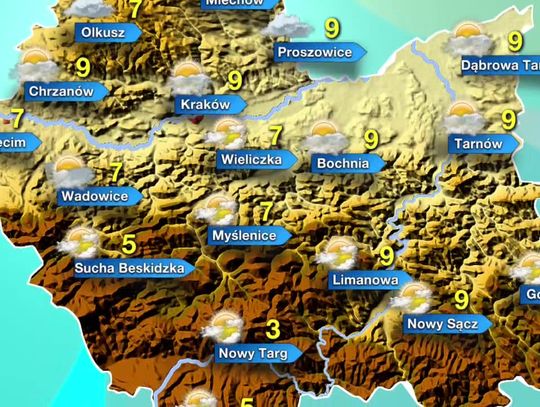 Pogoda na dzień (22.02.2020) | MAŁOPOLSKIE