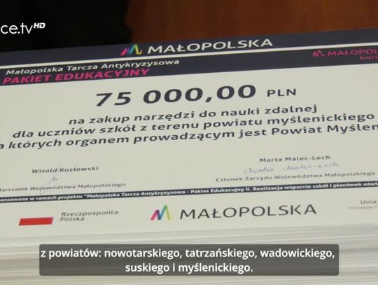 Rozdano kolejne promesy na rozwój małopolskich szkół