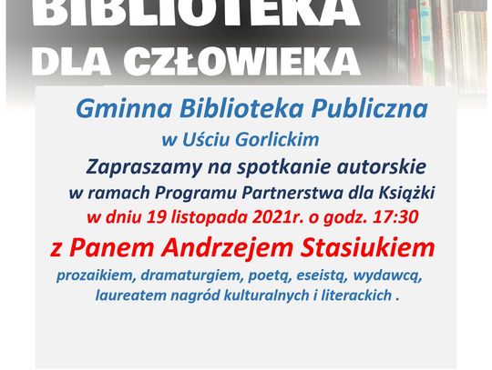 Spotkanie autorskie z Panem Andrzejem Stasiukiem