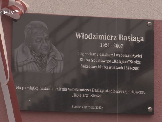 Uroczystość nadania imienia Włodzimierza Basiagi Stadionowi KS Kolejarz Stróże