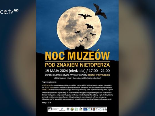 Zapraszamy do Kasztelu w Szymbarku na „Noc muzeów pod znakiem nietoperza”