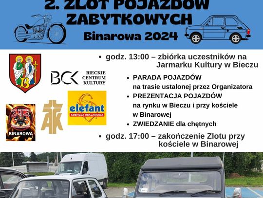 Zapraszamy na 2. Zlot Pojazdów Zabytkowych Binarowa 2024