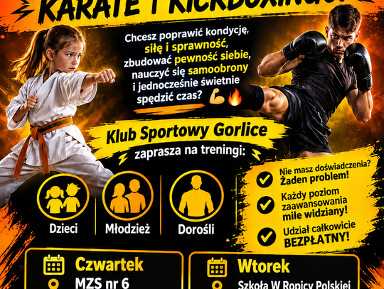 Zapraszamy na bezpłatne treningi karate i kickboxingu!