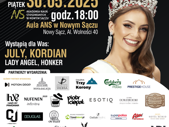 Zapraszamy na Galę Finałową Wyborów Miss Małopolski 2025