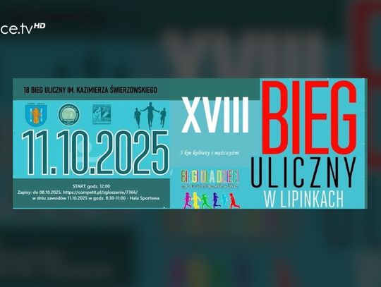 Zapraszamy na XVIII Bieg Uliczny im. Kazimierza Świerzowskiego w Lipinkach