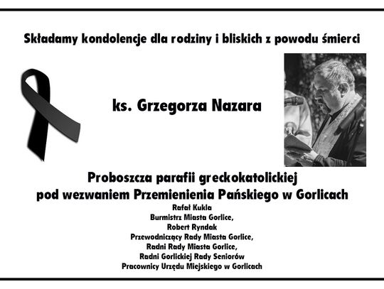 Zmarł ks. Grzegorz Nazar