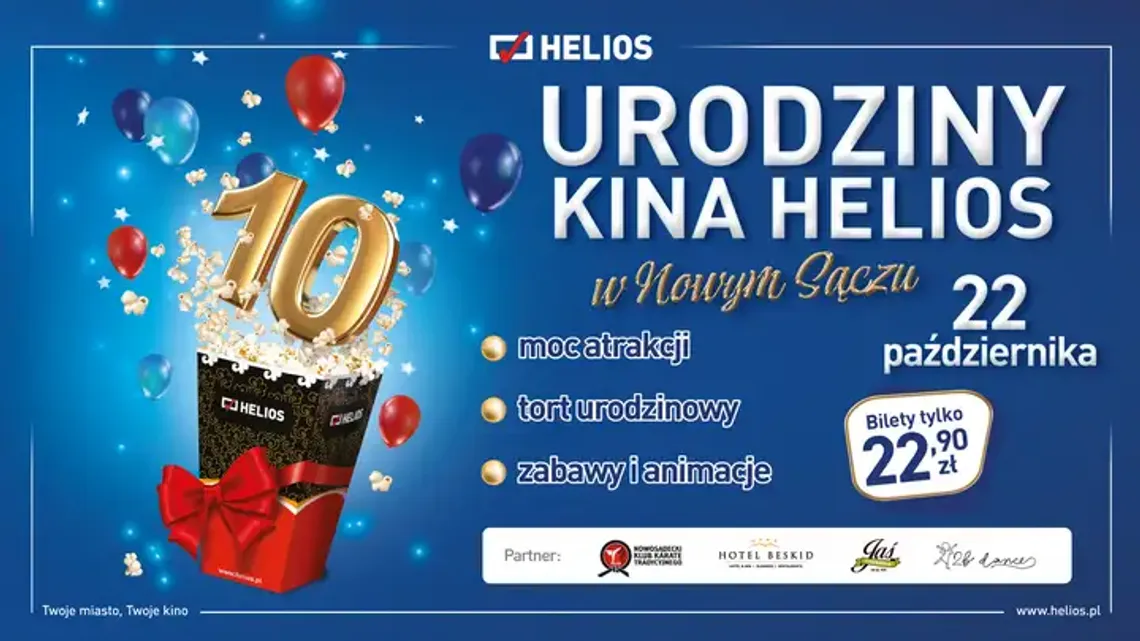 10. urodziny Kina Helios w Nowym Sączu