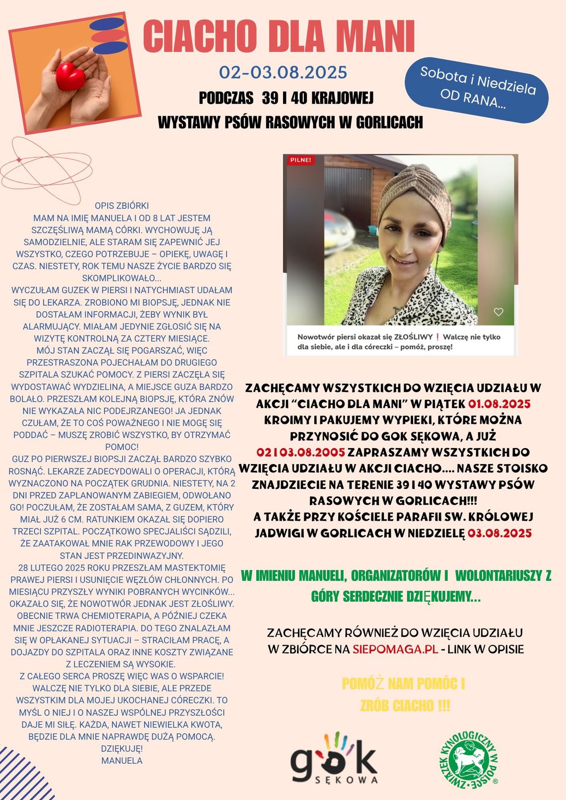 CIACHO DLA MANI - ZAPRASZAMY DO UDZIAŁU W AKCJI