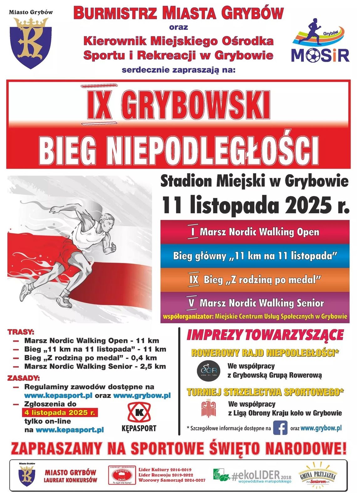 Grybów zaprasza na IX Grybowski Biegu Niepodległości
