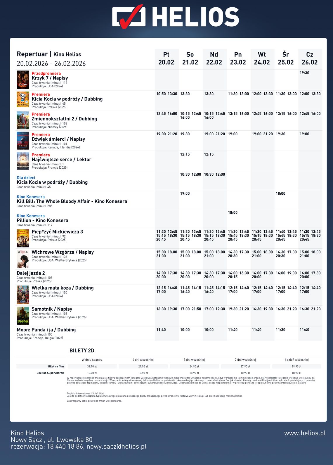 Kino Helios w Nowy Sączu zaprasza