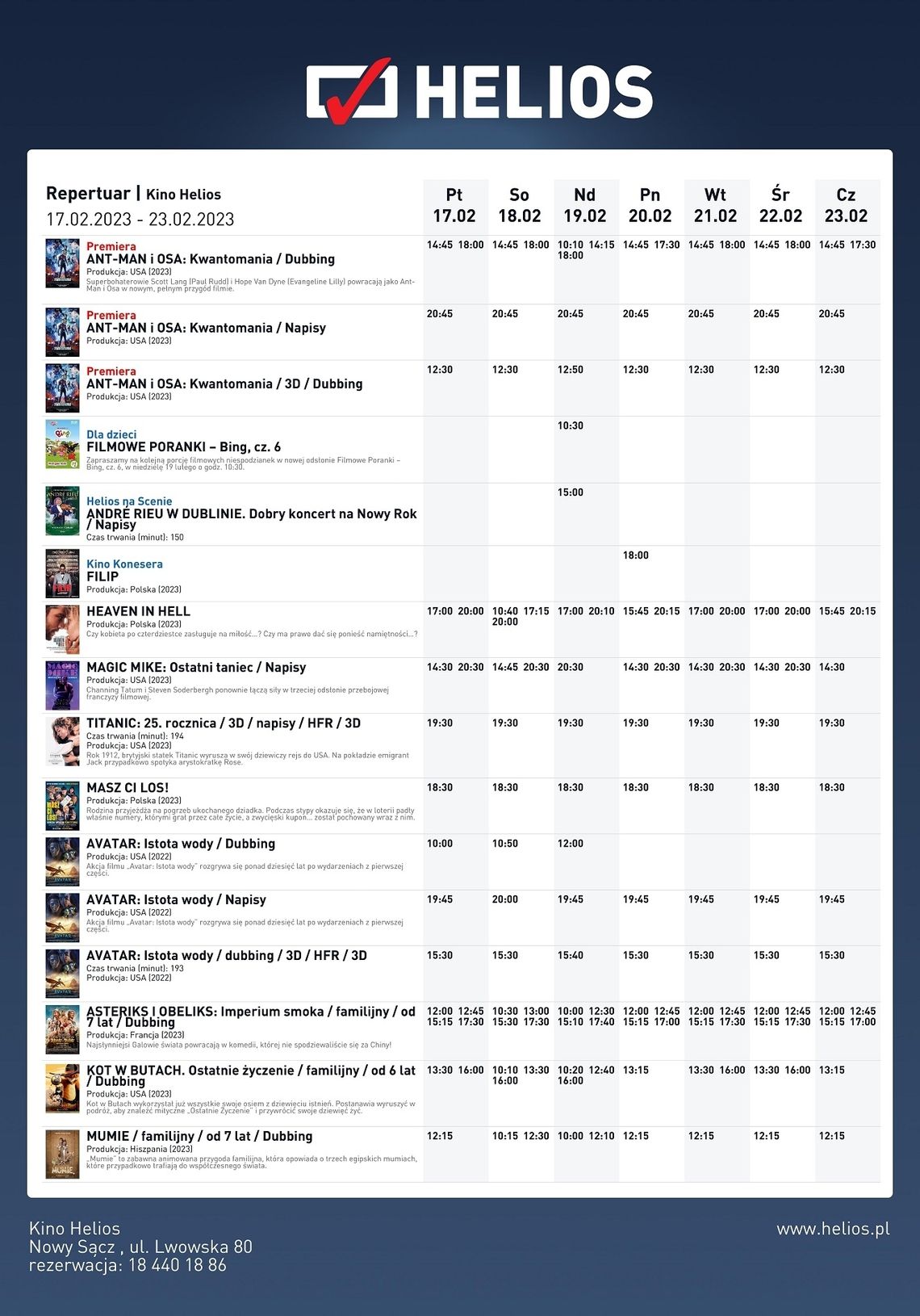 Kino Helios zaprasza