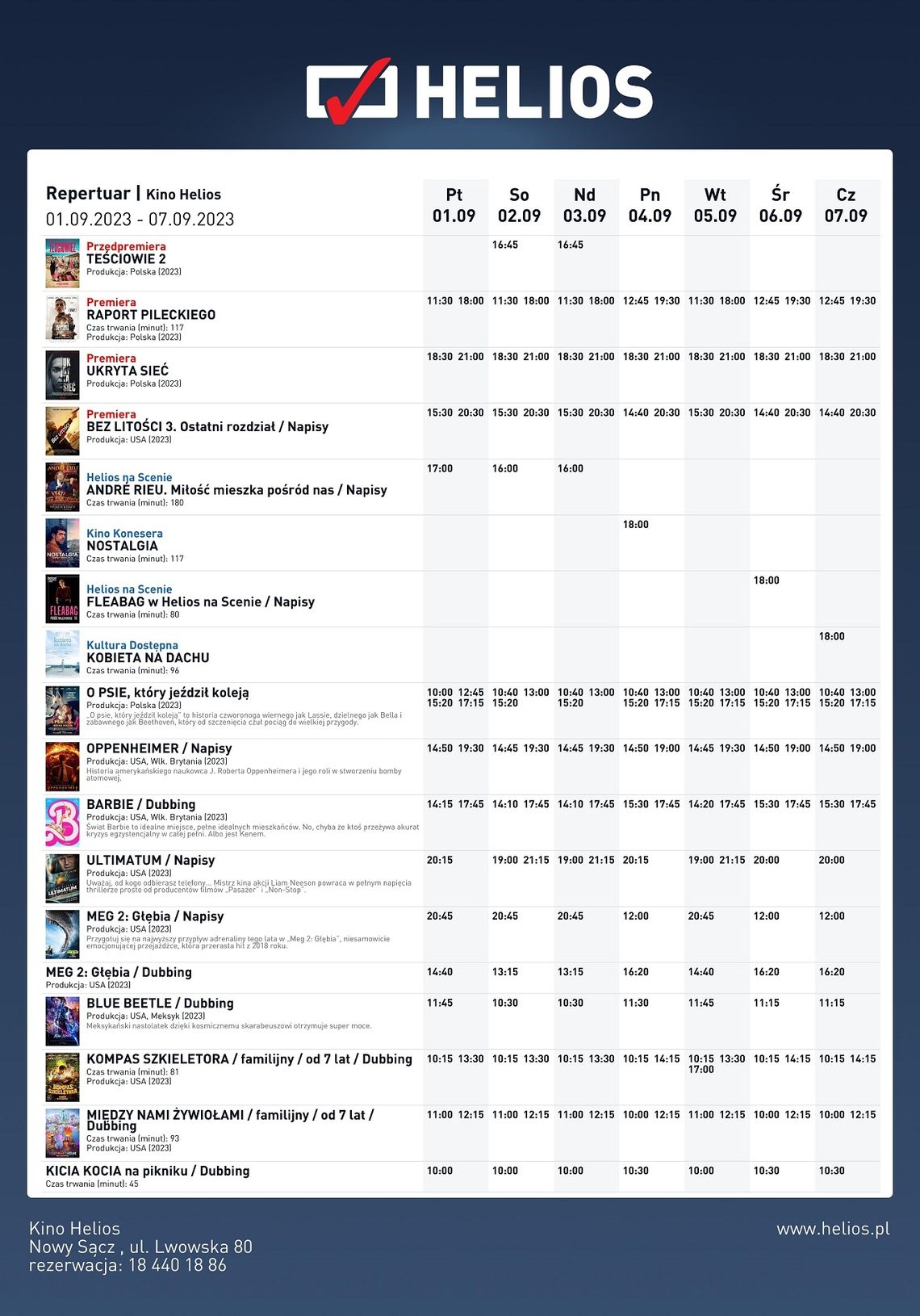 Kino Helios zaprasza