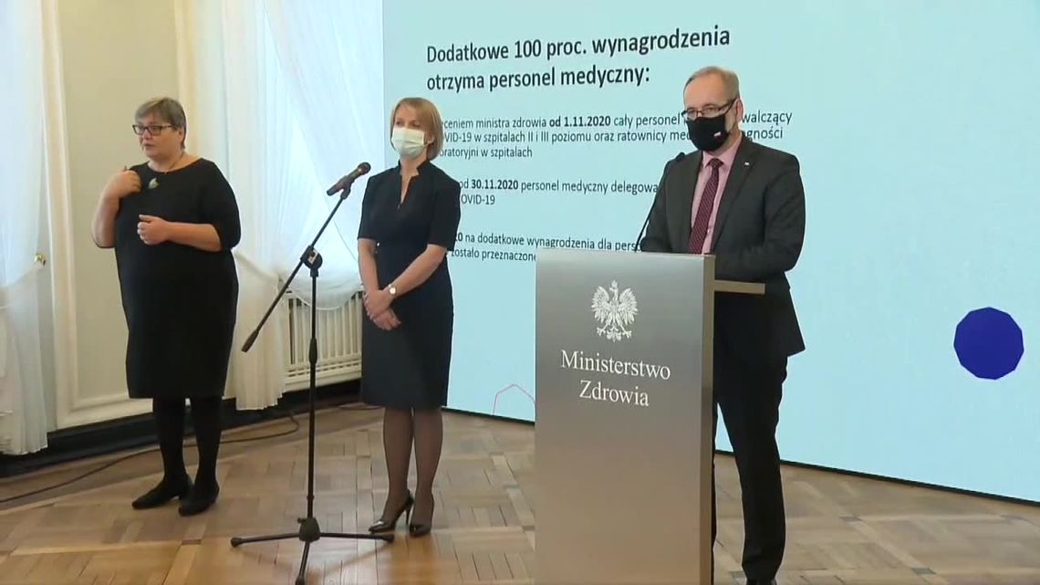 Minister zdrowia: Personel medyczny walczący z COVID-19 otrzyma dodatki do wynagrodzeń do połowy grudnia Minister zdrowia: Personel medyczny walczący z COVID-19 otrzyma dodatki do wynagrodzeń do połowy grudnia