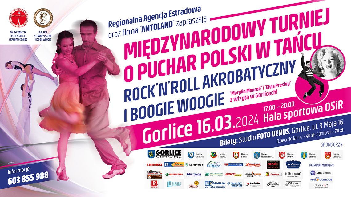 Na żywo: Międzynarodowy Turniej o Puchar Polski w Tańcu Rock'n'Roll Akrobatyczny I Boogie Woogie.
