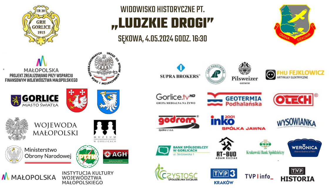 Na żywo: Widowisko Historyczne PT. ,,LUDZKIE DROGI" Sękowa 2025